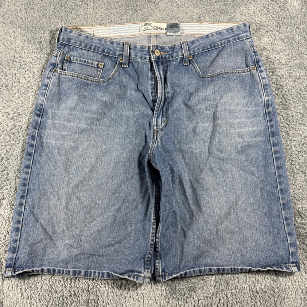 Vintage Levi's 569 Loose Straight Denim Shorts Mens 38 Baggy Streetwear Jorts